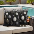 thumbnail image 5 of Black Christmas Outdoor Pillow Covers 16"x16" Set of 2,Waterproof Throw Pillow Covers for Patio Furniture,Xmas Pine Needles Balls Snowflake Decorative Cushion Pillowcases for Garden Porch Couch Sofa, 5 of 9