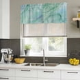 thumbnail image 5 of 2 Pack Valances for Windows, Teal Blue Marble Window Valances for Living Room/Bedroom/Bathroom, Abstract Art Turquoise Marble Flow Light Filtering Kitchen Curtain Valance 42"W x12" L, 5 of 9