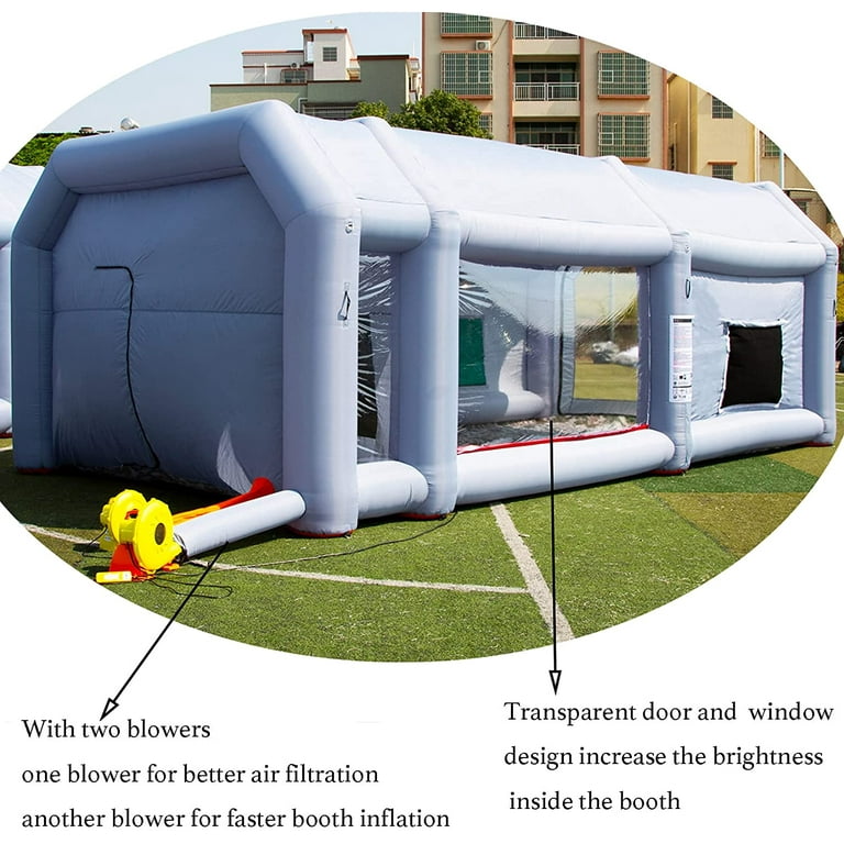 TKLoop Portable Inflatable Paint Booth Tent 13x8.2x8.2Ft with One Blower 750W Inflatable Spray Paint Booth with Air Filter System, Blow Up Paint Booth