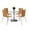 Natural, Crisp Linen, variant on KFI Studios Mode Round 3' Dining Table Set, Crisp Linen, 4 Natural Jive Chairs