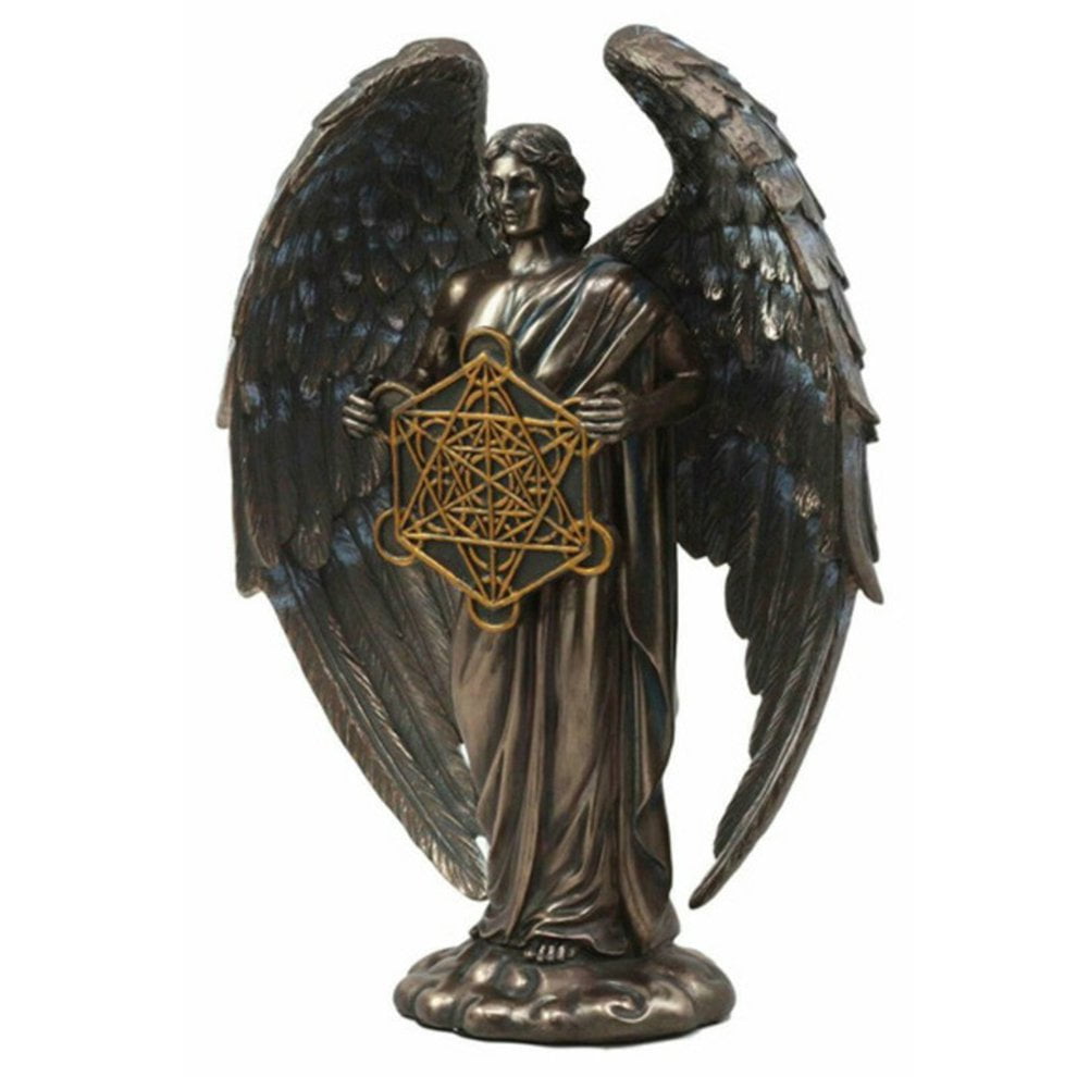 ZAJAIO Resin Statues Bronzed Seraphim Six-winged Guardian Angel With ...