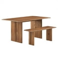 thumbnail image 2 of Modway Amistad 60" Wood Dining Table and Bench Set in Walnut, 2 of 6