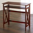 thumbnail image 3 of The Lakeside Collection Home Office Folding Desk with Shelf, Walnut, 3 of 6