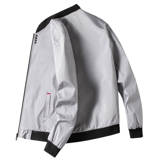 M-4TG Veste Homme Automne Fine Manches Longues Uniforme de Baseball Coupe-Vent Veste de Cyclisme Fermeture Éclair Décontractée