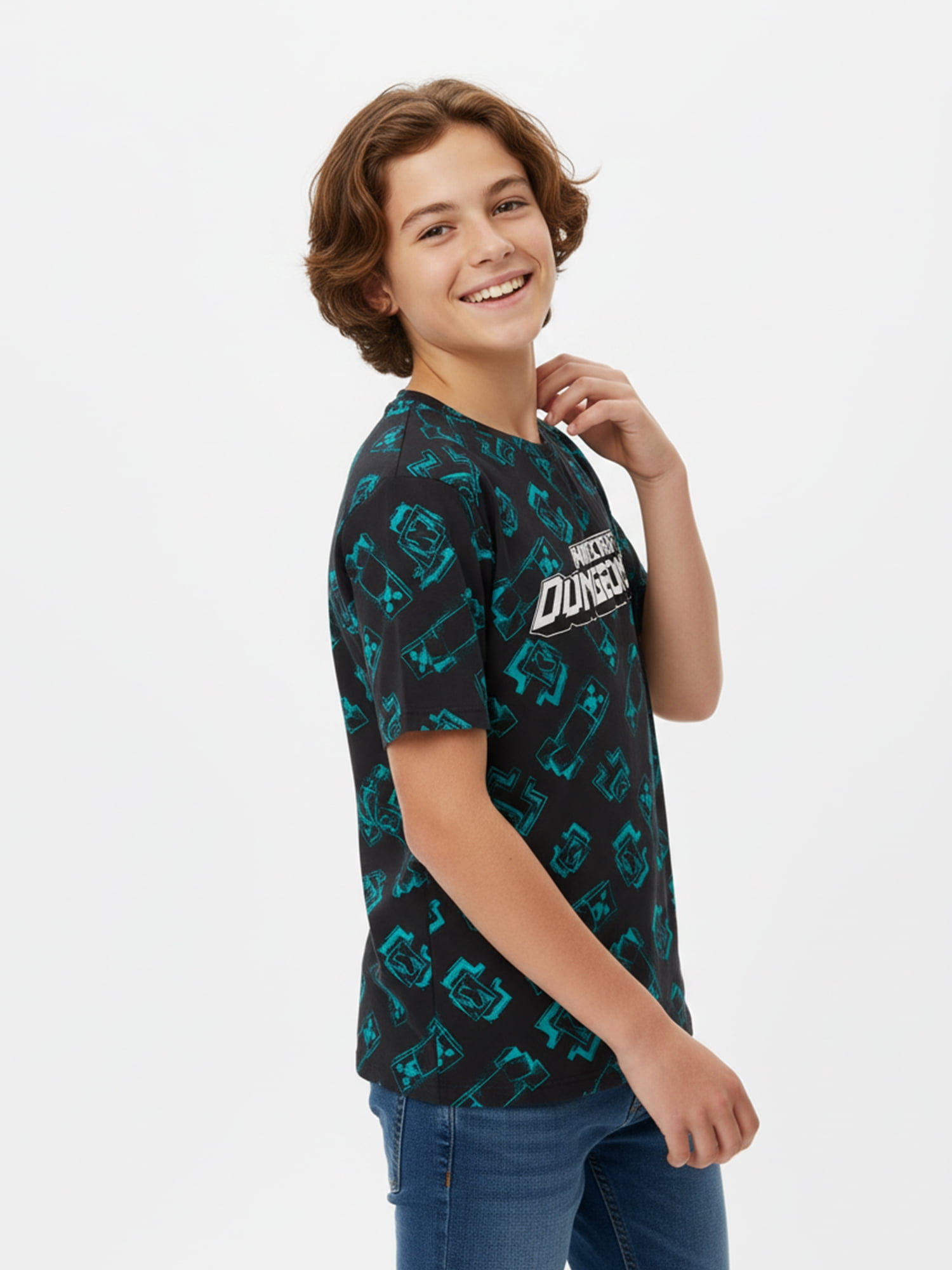 Minecraft, Boys' Relaxed Graphic T-Shirt, Dungeons II, Sizes 4-18