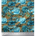 thumbnail image 1 of Soimoi Cotton Duck Fabric Leaves,Butterfly & Peony Floral Print Fabric by the Yard 56 Inch Wide, 1 of 1