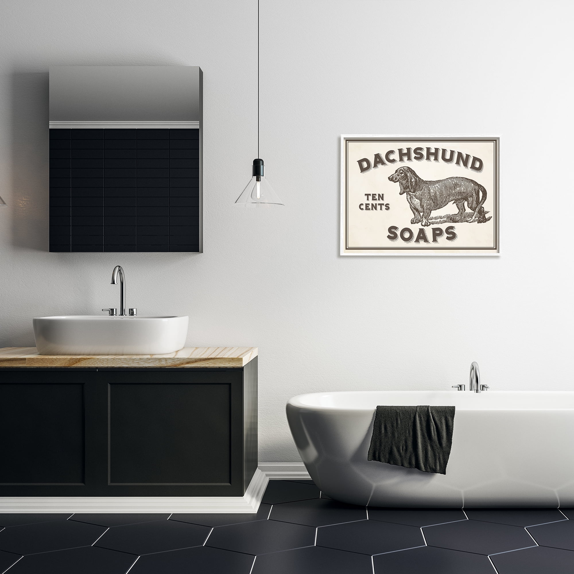 Stupell Industries Dachshund Soap Vintage Sign, 24 x 30,Design by Daphne Polselli