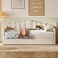 thumbnail image 2 of Noble House Twin Upholstered Daybed with Pop-Up Trundle, USB and Type-C Charging Ports, Beige, 2 of 9