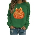 thumbnail image 5 of Yteetum Hoodies Sweatshirts for Women Oversize Halloween Pumpkin Print Crewneck Hoodless Sweatshirt Tops Womens Casual Pumpkin Season Print Round Neck Loose Fits Long Sleeve Sweatshirts Fall, 5 of 6