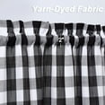 thumbnail image 3 of Lunsy Polyester Kitchen Thick Yarn Dyed Plaid Gingham Half Window Curtains Buffalo Check Short Window Curtain,black,28"x45"x2, 3 of 5