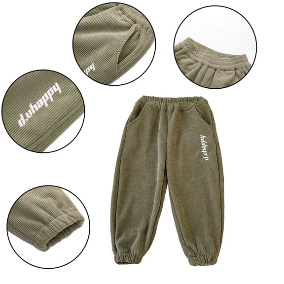 Esaierr Toddler Boys Girls Long Pants Baby Newborn Sweatpants for Kids Jogger Pants Winter Warm Sweatpants for 9M-12Y