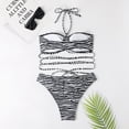 thumbnail image 4 of Traje de baño de dos piezas para mujer Traje de baño bikini con estampado de rayas, 4 of 5