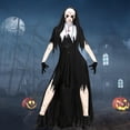 thumbnail image 4 of Disfraces de para mujer, disfraz de negra de fantasía para adultos, disfraz de Carnaval de Halloween para mujer, elegante XL negro Salvador disfraz de monja mujer, 4 of 10