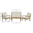 thumbnail image 3 of Christopher Knight Home 4-Piece Outdoor Sofa Seating Group with Cushions, Acacia Wood Patio Set, Natural + Beige, 3 of 13