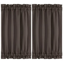 Unique Bargains 2-Pack French Door Curtains Panels Coffee 25" x 40"