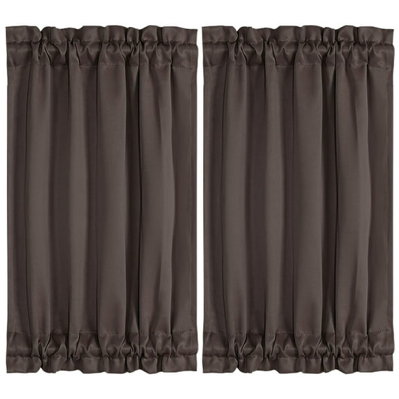 Unique Bargains 2-Pack French Door Curtains Panels Coffee 25" x 40"