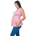 thumbnail image 4 of Blusa Maternidad Rayada Fresca Cómoda Ropa Embarazo Blusa Suave Mujer Sin Mangas Casual Color Rosa, 4 of 5