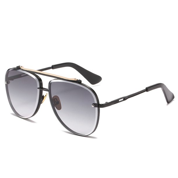 5 uds gafas de sol Steampunk para hombres polarizadas doble puente Retro gafas de sol redondas gruesas-marco de Metal de diseñador para mujeres y hombres