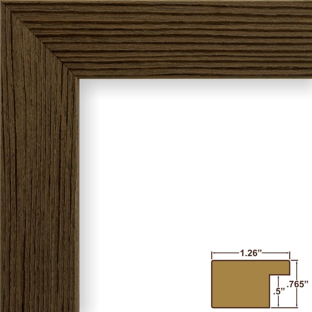 Craig Frames Bauhaus 125, 18 x 24 Inches Picture Frame, Brown Wood Grain