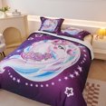 thumbnail image 3 of Koniroom 2 Pieces Magic Unicorn Comforter Set Twin Size for Girls, Kids Bedroom Decor Soft Reversible Cute Bedding, All Season Bed Set, Purple, 3 of 7