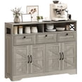 thumbnail image 1 of HOMCOM Sideboard, Buffet Cabinet with 4 Barn Doors and 3 Drawers Grey, 1 of 10