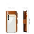 thumbnail image 5 of Woaeety Women Leather Wallets RFID Blocking Clutch Card Holder Ladies Purse with Zipper Pocket-Retro Brown, 5 of 14