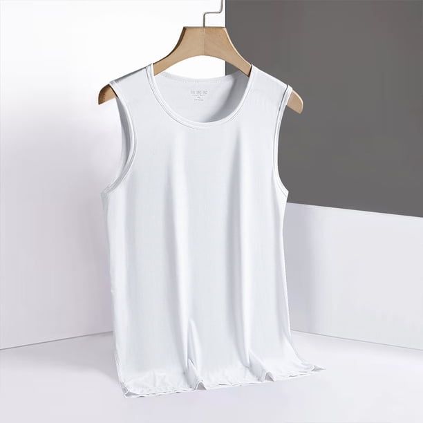 pstuiky Camisetas sin mangas para hombre, Camiseta informal de verano para hombre, de color liso, sin mangas y cuello redondo. Tops elegantes para mujer xl