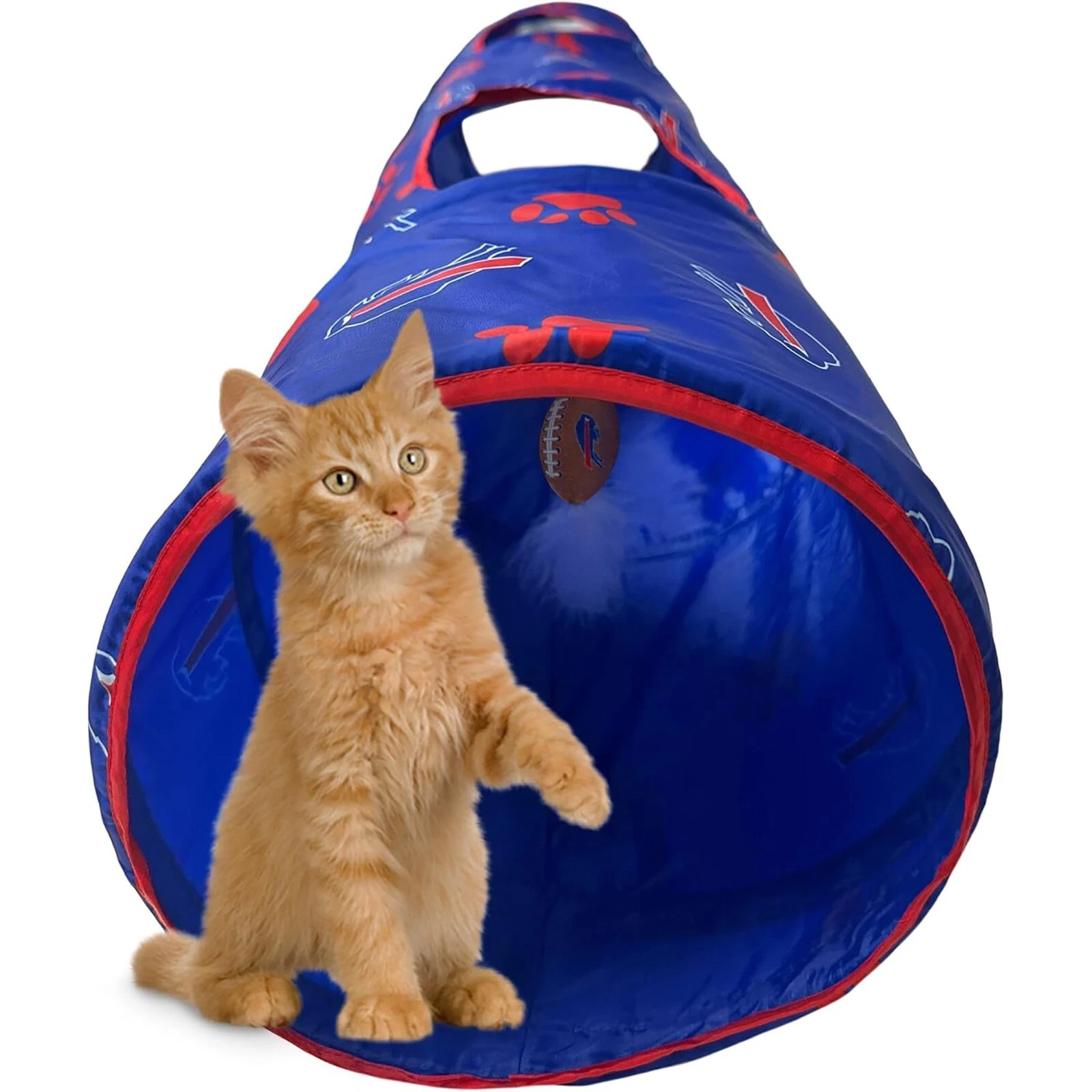 Pets First NFL Cat Tunnel Tube Toy & Plush Football Toy Filled with Catnip
