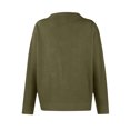 thumbnail image 6 of Women's Sweater Cute Fun Printing Sweater Fall And Winter Long Sleeve Knitted Sweater for Fall Winter Solid Color Basics,Army Green,L, 6 of 7