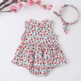 thumbnail image 3 of Fesfesfes Newborn Infant Onesie Baby Girls Ruffles Romper Dress Bodysuit Hairband Clothes, 3 of 9