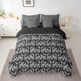 thumbnail image 2 of Feelyou Black Mandala Damask Comforter Set 7pcs, Western Dragon Animal Queen Bedding Sets, 2 of 8