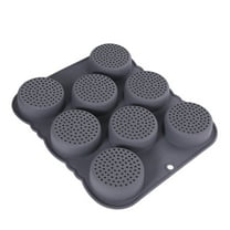 8-Cavity Hamburger Bun Pan - Non-Stick Food Grade Silicone Bread Mold for Homemade Buns - Perforated Design for Even Baking, Dishwasher & Oven Safe (Burger/Hotdog Bun Maker)
