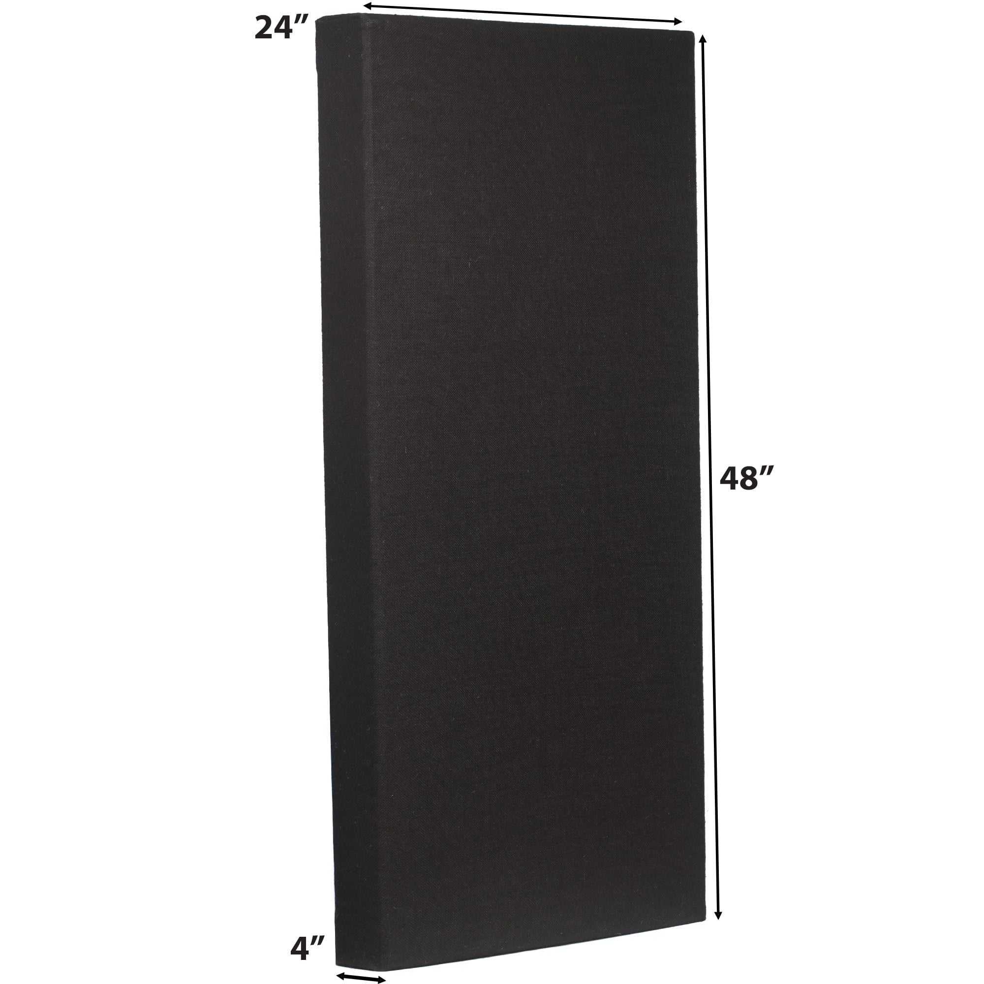 ATS Acoustics Sound Absorbing Acoustic Panel 24" x 48" x 4" Beveled Edge (Black)