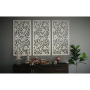 VIMA Suflo Decorative Wall Panel - PVC Board with Private Screen Fence Design, 48L x 24W x 3/8 Thick, White Color - Lightweight, Durable, Easy to Install for Home Renovation Sold as set of 1