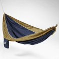thumbnail image 1 of Hammaka Parachute Silk Lightweight Portable Double Hammock In Blue / Brown, 1 of 4