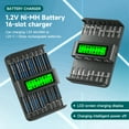 thumbnail image 2 of 8 AAA 1100mAh Batteries and 8 AA 3000mAh 1.2v Ni-MH Rechargeable Batteries with 16 Slots Intelligent Fast LCD Indicator USB Battery Charger For 1.2V AA AAA C D Size Ni-MH Batteries, 2 of 9
