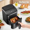 thumbnail image 2 of Air Fryer, Small Digital 3 Qt Airfryer Space Saving Compact, Bake, Reheat, Roasts for Quick Easy Meals, Mini Compact & Quiet, Nonstick & Dishwasher Safe Basket (Black) (Black), 2 of 7