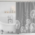 thumbnail image 2 of Polyester Fabric White Dandelion Shower Curtain, Spring Plants Flowers Vintage Gray Waterproof Bathtub Curtain Bathroom Decor Set with Hooks 66 x 72 Inches, 2 of 6