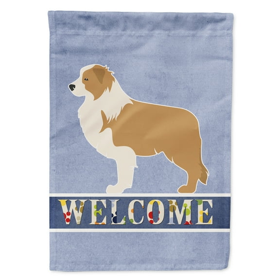Carolines Treasures BB5526GF Red Border Collie Welcome Flag Garden Size Small multicolor