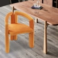 thumbnail image 3 of Modern Style Upholstered Chair Cosmetic Chair, Orange 24.01*19.69*29.51 in, 3 of 9