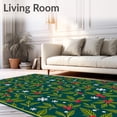 thumbnail image 2 of ODIKA 4'x6' Machine Washable Non-Slip Area Rug, Festive Holly Berry Vine Anti Fatigue with Snowflake High Traffic Rug, Green, 734303, 2 of 7