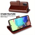 thumbnail image 3 of Premium Leather Wallet Case with Glass Screen Protector and RFID Blocking for Samsung Galaxy A71/A54/A53/A52/A52s/A51/A50/A30s/A34/A33/A32/A23/A21/A20, 3 of 5
