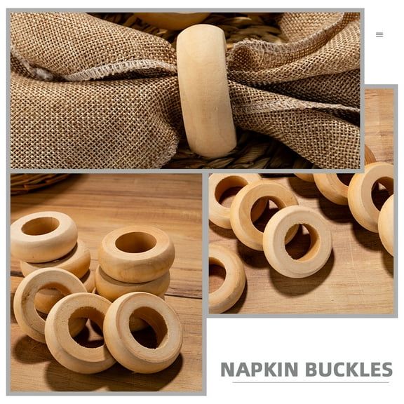 hengzirui napkin rings 10pcs Farmhouse Napkin Buckles Wooden Napkin Rings Dining Table Wood Napkin Holders