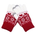 thumbnail image 3 of YABCSAZ Women's Snowflake Knit Thermal Gloves, Winter Thermal Touchscreen Gloves with Fleece Lined Thickened Knit, Women Warm Mittens Knitting Wrist Gloves for Cold Weather, Red, 3 of 3