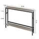 thumbnail image 3 of Mesa estrecha para sofá 5.9", consola de 2 niveles con estante ajustable, mesa delgada para detrás del sofá, 3 of 6