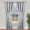 thumbnail image 2 of Superior Blackout Leaves Curtains Set of 2, Light Filtering Grommet Curtain Panel Set, Grey, 46"W x 84"L, 2 of 11