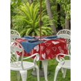 thumbnail image 2 of Outdoor Tablecloth with Umbrella Hole and Zipper, Valentines Round Table Cloth 54 Inch Waterproof Tablecloth, Romantic Red Love Heart Picnic Table Cover for Patio Camping, 2 of 7