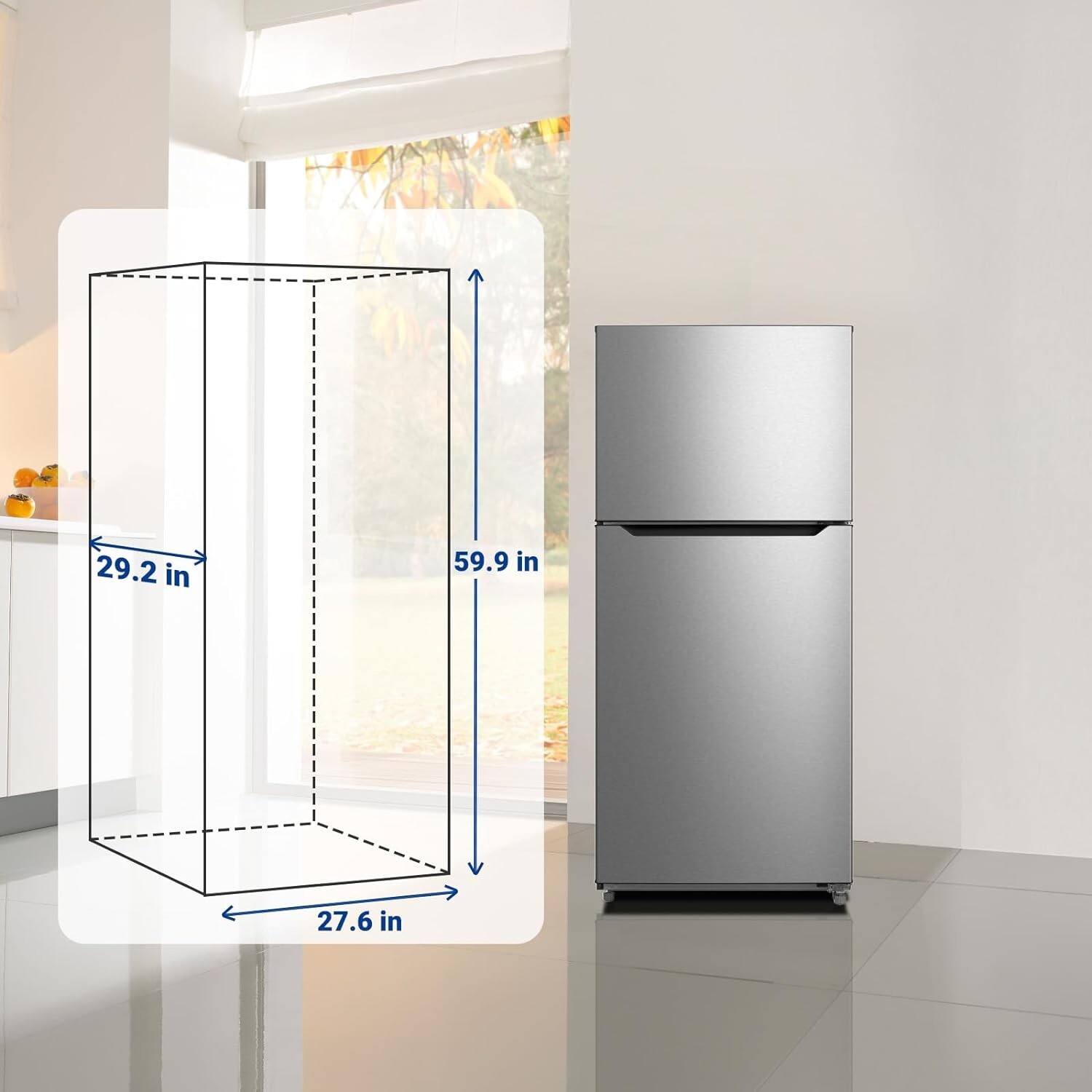 SMAD 13.9 Cu.Ft.Top Freezer Refrigerator Frost Free Fridge for Home Kitchen