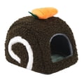 thumbnail image 1 of Cama cálida para hámster, accesorio para casa de mascotas pequeñas, cómoda cueva para conejillos de indias, nido para dormir para hurones y mascotas Marrón oscuro, 1 of 9