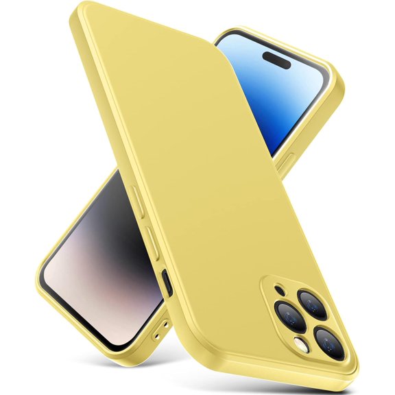 for iPhone 12 Pro Max Case, Thin Liquid Silicone Case,Shockproof,Slim Thin Phone Case for iPhone 12 Pro Max,Full Body Screen Camera Protective Cover-Yellow 2-IP12pm-10